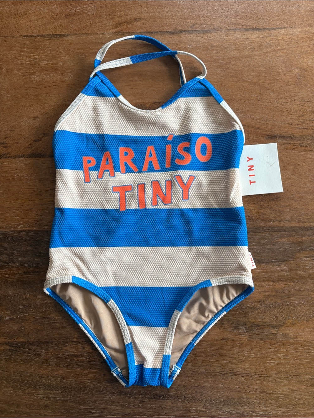 Tiny Cottons- PARAÍSO TINY Blue & Cream Striped Kids One-Piece Swimsuit